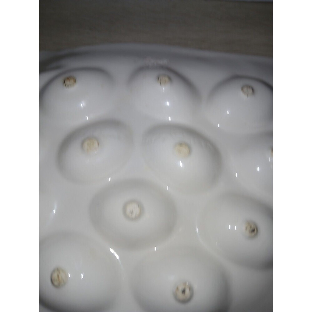Treasure Craft Chicken Shaped Serving Platter Deviled Eggs Easter USA Vintage - Picture 11 of 13